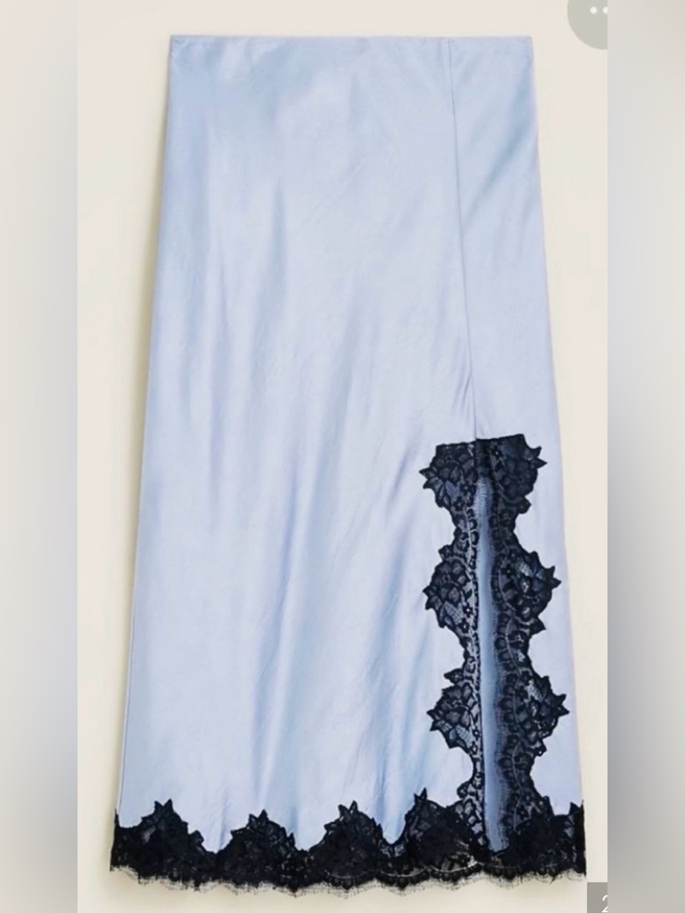 J Crew Light Blue Satin Slip skirt - Picture 2 of 2